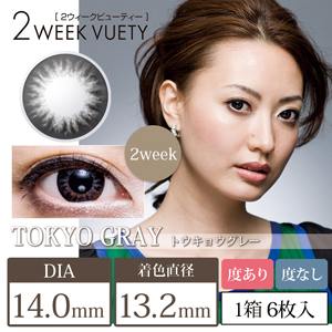 2ウィークビューティー 東京(TOKYO)グレー(1箱6枚入り)