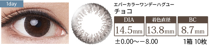 エバーカラーワンデーハグユー チョコ(1箱10枚入り)