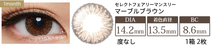 セレクトフェアリーマンスリー マーブルブラウン 度なし(1箱2枚入り)
