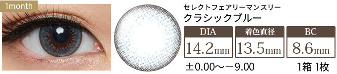 セレクトフェアリーマンスリー クラシックブルー 度あり・度なし(1箱1枚入り)
