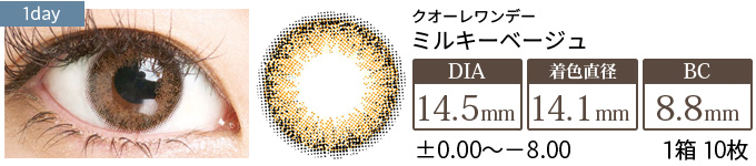 クオーレワンデー ミルキーベージュ(1箱10枚入り)