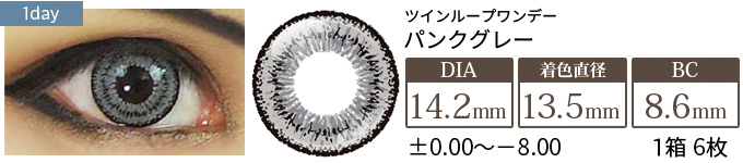 アシストシュシュ ツインループワンデー パンクグレー(1箱6枚入り)