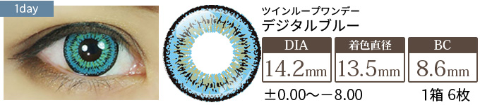 アシストシュシュ ツインループワンデー デジタルブルー(1箱6枚入り)