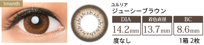 ユルリア ジューシーブラウン 度なし(1箱2枚入り)