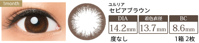 ユルリア セピアブラウン 度なし(1箱2枚入り)