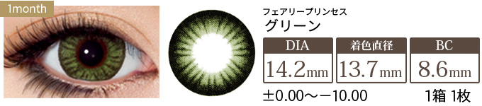 フェアリープリンセス グリーン 度あり・度なし(1箱1枚入り)