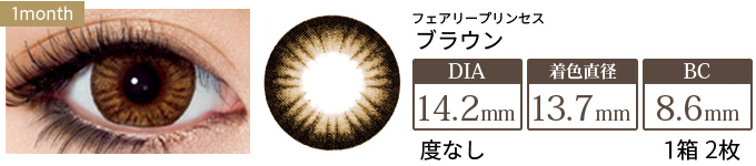 フェアリープリンセス ブラウン 度なし(1箱2枚入り)