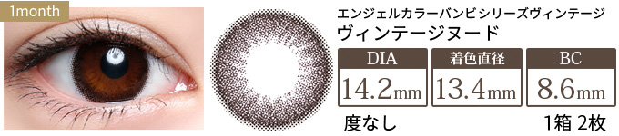 エンジェルカラーマンスリー ヴィンテージヌード 度なし(1箱2枚入り)