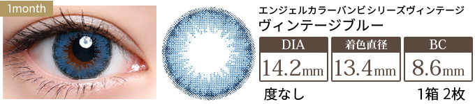 エンジェルカラー バンビシリーズヴィンテージ ヴィンテージブルー 度なし(1箱2枚入り)