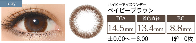 ベイビーアイズワンデー ベイビーブラウン(1箱10枚入り)