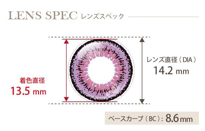 アシストシュシュ ツインループワンデー ジャズパープル(1箱6枚入り) DIA(レンズ直径) 着色直径 BC(ベースカーブ)