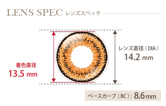アシストシュシュ ツインループワンデー タンゴオレンジ(1箱6枚入り) DIA(レンズ直径) 着色直径 BC(ベースカーブ)