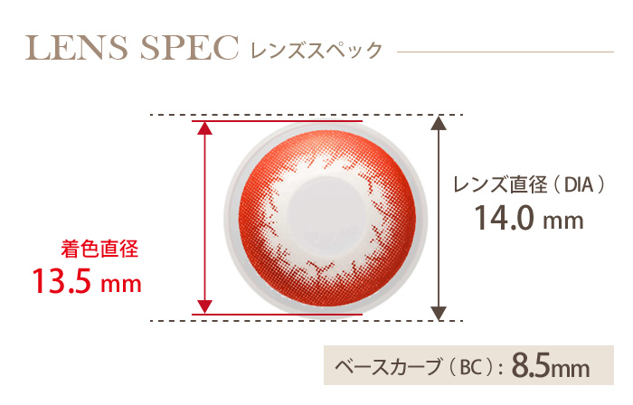エスカ ゾンビレッド 1箱1枚入り DIA(レンズ直径) 着色直径 BC(ベースカーブ)