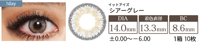 イットアイズ シアーグレー(ミックスシリーズ) 1箱10枚入り