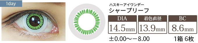 アシストシュシュ ハスキーアイワンデー シャープリーフ(1箱6枚入り)