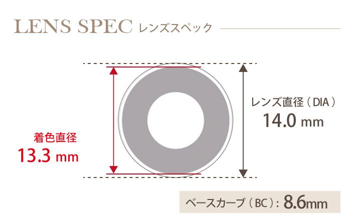 モテコン ハロウィンナイトfeat.EMEMON(エメモン) グレームーンストーン 度なし(1箱1枚入り) DIA(レンズ直径) 着色直径 BC(ベースカーブ)