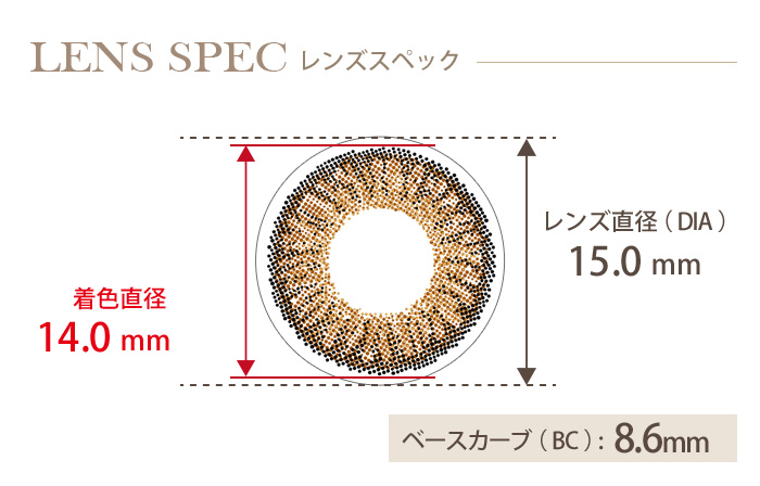 コンタクトフィルム スリートーンヘーゼル【15.0mm】度なし(1箱2枚入り) DIA(レンズ直径) 着色直径 BC(ベースカーブ)