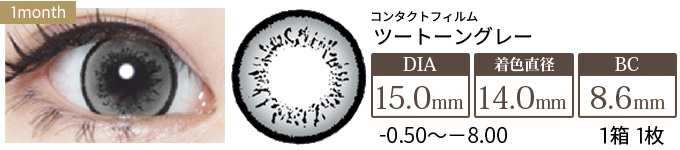 コンタクトフィルム ツートーングレー【15.0mm】度あり(1箱1枚入り)