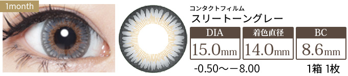 コンタクトフィルム スリートーングレー【15.0mm】度あり(1箱1枚入り)