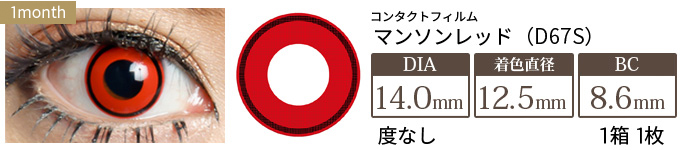 コンタクトフィルム マンソンレッド【14.0mm】度なし(1箱1枚入り)