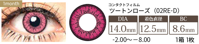 コンタクトフィルム ツートーンローズ【14.0mm】度あり(1箱1枚入り)
