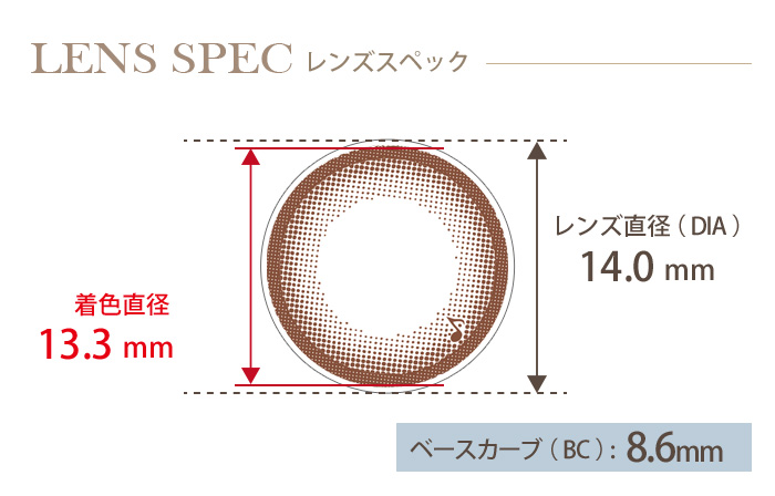 【セール中】アレグロ2ウィーク フィーネブラウン(1箱4枚入り) DIA(レンズ直径) 着色直径 BC(ベースカーブ)