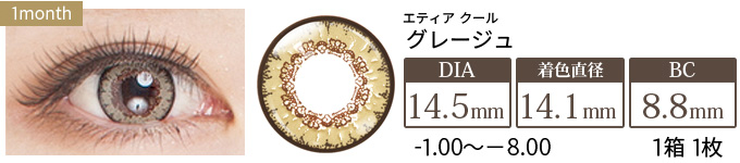 エティア クール グレージュ 度あり(1箱1枚入り)