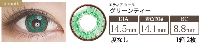 エティア クール グリーンティー 度なし(1箱2枚入り)
