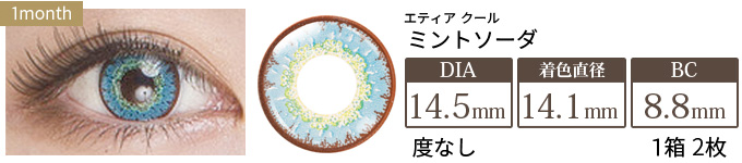 エティア クール ミントソーダ 度なし(1箱2枚入り)