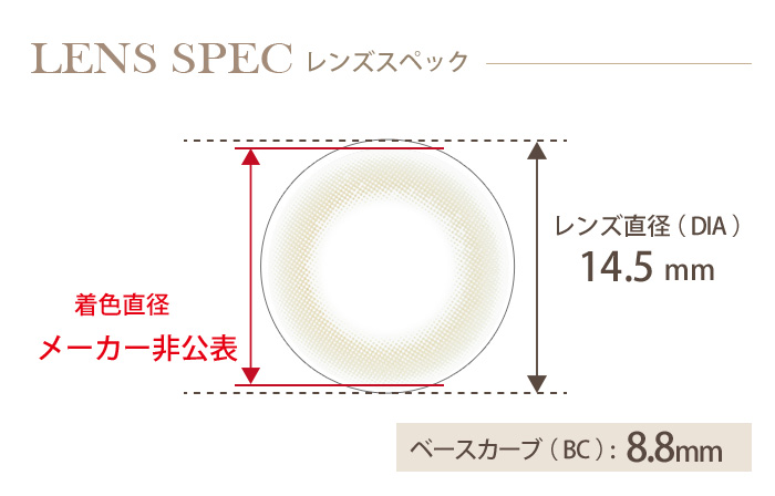 エティア クールワンデー ホワイトタイガー(1箱6枚入り) DIA(レンズ直径) 着色直径 BC(ベースカーブ)