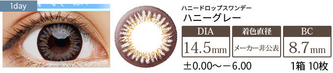 ハニードロップスワンデー ハニーグレー(1箱10枚入り)