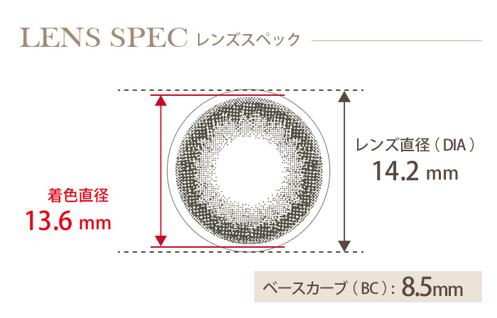 ヴィクトリアワンデー アクア チャコール(1箱20枚入り) DIA(レンズ直径) 着色直径 BC(ベースカーブ)
