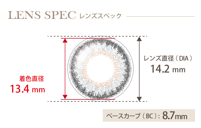 ユーザーセレクトワンデー ミスティーグレー(1箱10枚入り) DIA(レンズ直径) 着色直径 BC(ベースカーブ)