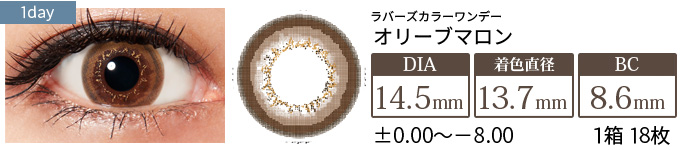 ラバーズカラーワンデー オリーブマロン(1箱18枚入り)