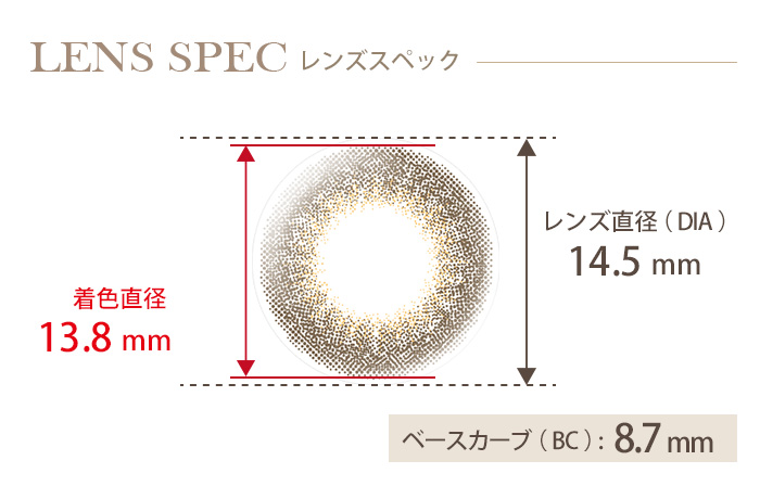 エバーカラーワンデーナチュラル モイストレーベルUV ブラウンマリアージュ(1箱20枚入り) DIA(レンズ直径) 着色直径 BC(ベースカーブ)