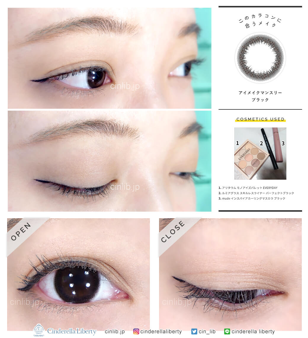 アイメイクマンスリー ブラック (1箱2枚入り)に合うメイク提案・レポ